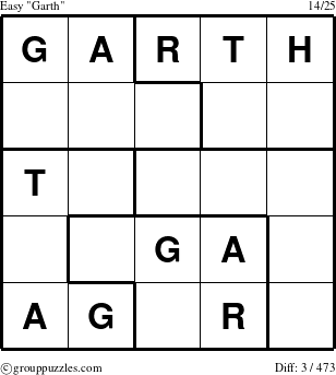 The grouppuzzles.com Easy Garth puzzle for 