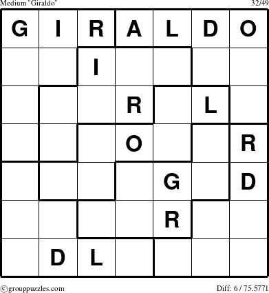 The grouppuzzles.com Medium Giraldo puzzle for 