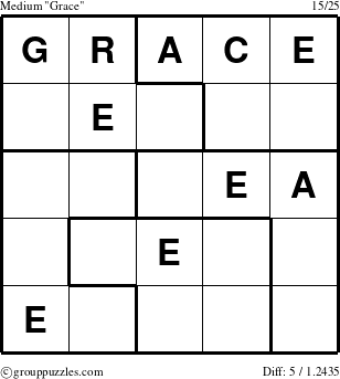 The grouppuzzles.com Medium Grace puzzle for 