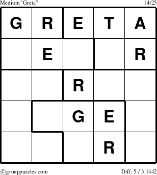 The grouppuzzles.com Medium Greta puzzle for 