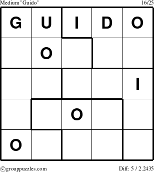 The grouppuzzles.com Medium Guido puzzle for 