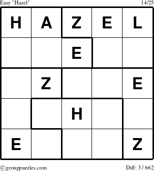 The grouppuzzles.com Easy Hazel puzzle for 