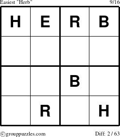 The grouppuzzles.com Easiest Herb puzzle for 