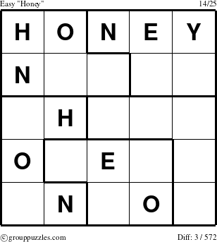 The grouppuzzles.com Easy Honey puzzle for 