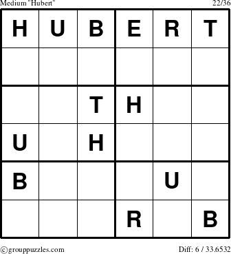 The grouppuzzles.com Medium Hubert puzzle for 