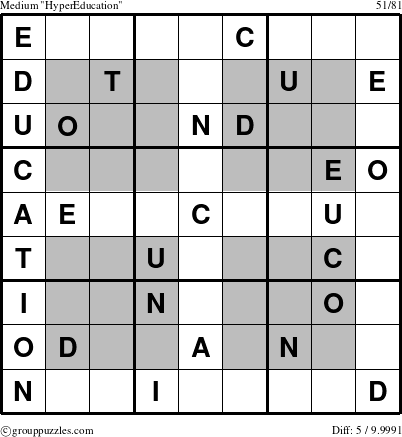 The grouppuzzles.com Medium HyperEducation-c1 puzzle for 