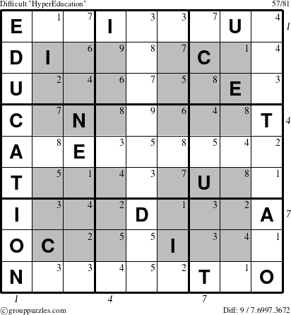 The grouppuzzles.com Difficult HyperEducation-c1 puzzle for , suitable for printing, with all 9 steps marked