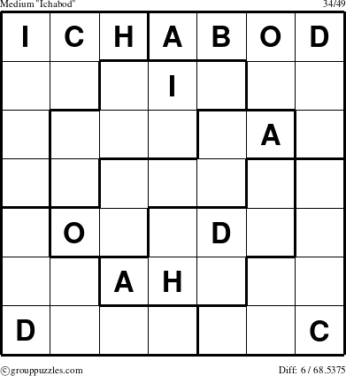 The grouppuzzles.com Medium Ichabod puzzle for 