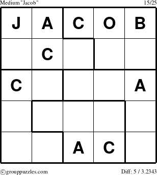 The grouppuzzles.com Medium Jacob puzzle for 