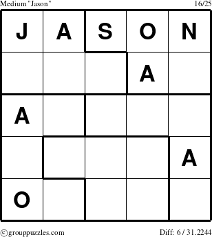 The grouppuzzles.com Medium Jason puzzle for 