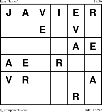 The grouppuzzles.com Easy Javier puzzle for 