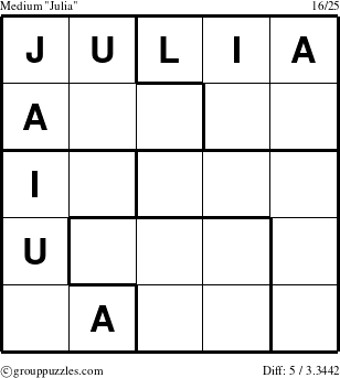 The grouppuzzles.com Medium Julia puzzle for 