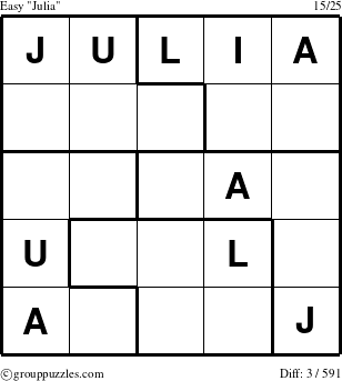 The grouppuzzles.com Easy Julia puzzle for 