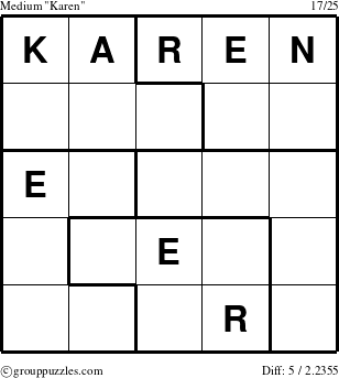 The grouppuzzles.com Medium Karen puzzle for 