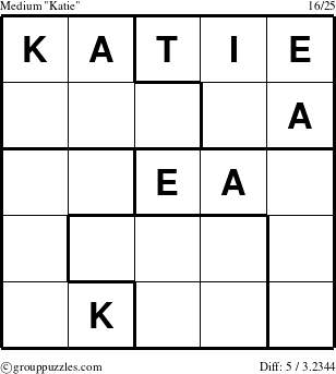 The grouppuzzles.com Medium Katie puzzle for 