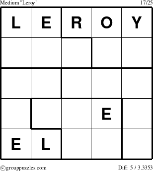 The grouppuzzles.com Medium Leroy puzzle for 