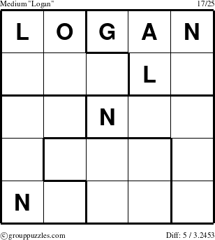 The grouppuzzles.com Medium Logan puzzle for 