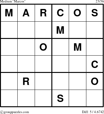 The grouppuzzles.com Medium Marcos puzzle for 