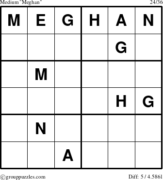 The grouppuzzles.com Medium Meghan puzzle for 