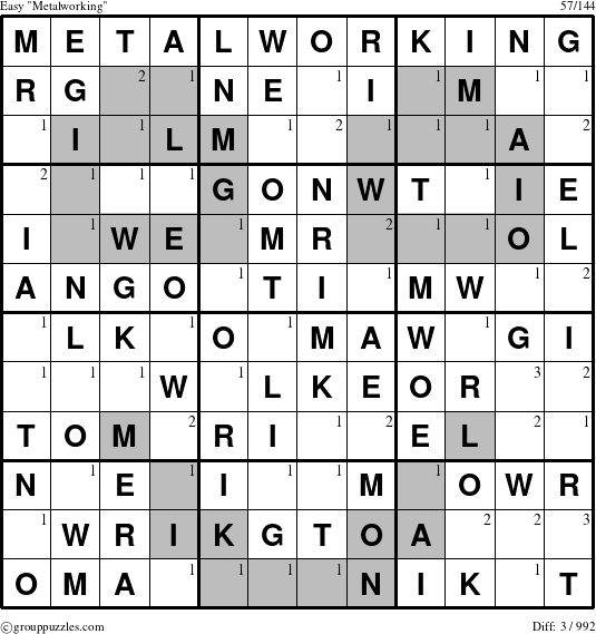 The grouppuzzles.com Easy Metalworking puzzle for  with the first 3 steps marked