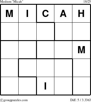 The grouppuzzles.com Medium Micah puzzle for 