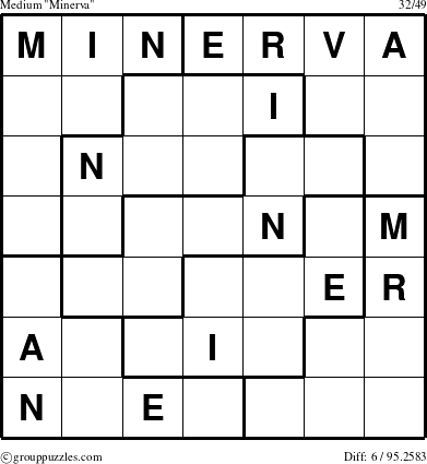 The grouppuzzles.com Medium Minerva puzzle for 