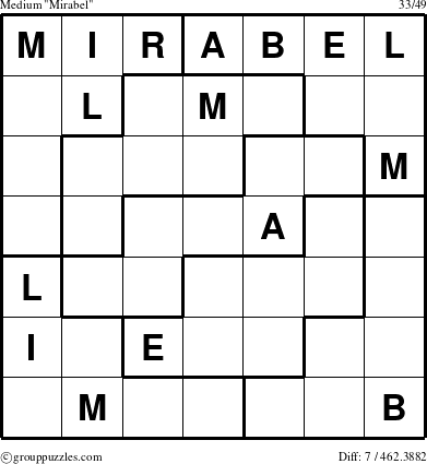 The grouppuzzles.com Medium Mirabel puzzle for 