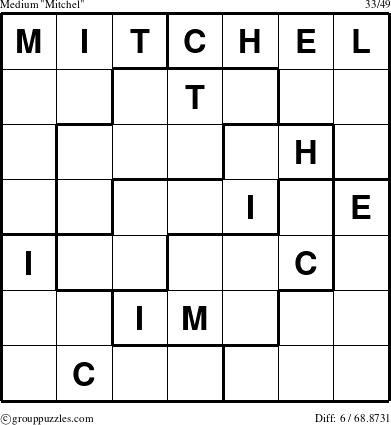 The grouppuzzles.com Medium Mitchel puzzle for 