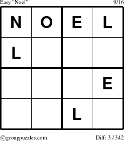 The grouppuzzles.com Easy Noel puzzle for 