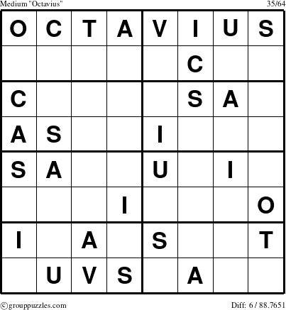 The grouppuzzles.com Medium Octavius puzzle for 