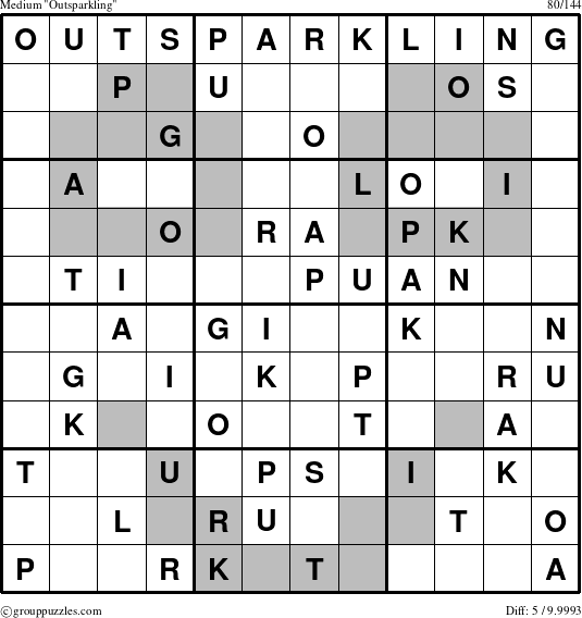 The grouppuzzles.com Medium Outsparkling puzzle for 