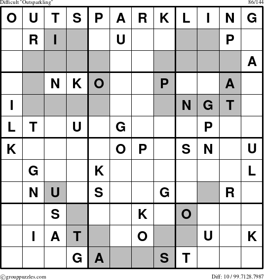 The grouppuzzles.com Difficult Outsparkling puzzle for 