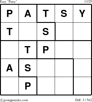 The grouppuzzles.com Easy Patsy puzzle for 