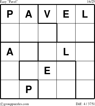 The grouppuzzles.com Easy Pavel puzzle for 