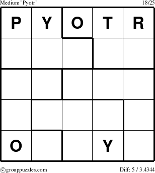 The grouppuzzles.com Medium Pyotr puzzle for 