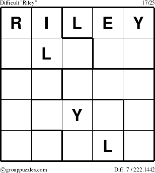 The grouppuzzles.com Difficult Riley puzzle for 