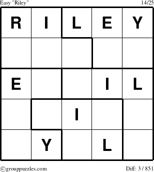 The grouppuzzles.com Easy Riley puzzle for 