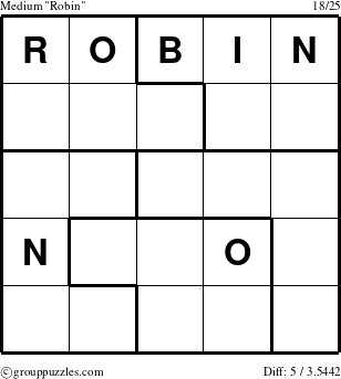 The grouppuzzles.com Medium Robin puzzle for 