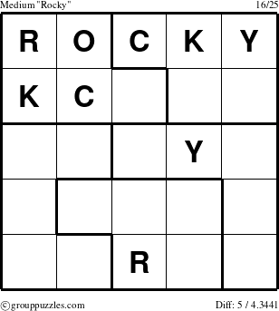 The grouppuzzles.com Medium Rocky puzzle for 