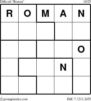 The grouppuzzles.com Difficult Roman puzzle for 