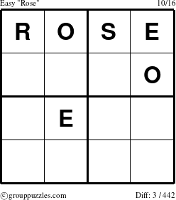 The grouppuzzles.com Easy Rose puzzle for 