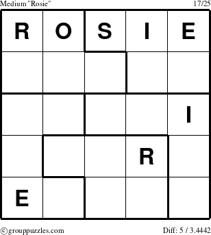 The grouppuzzles.com Medium Rosie puzzle for 