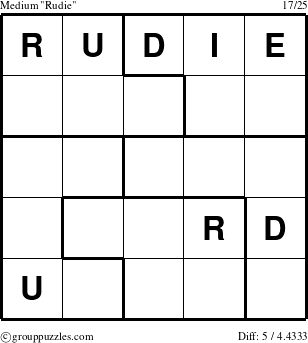 The grouppuzzles.com Medium Rudie puzzle for 