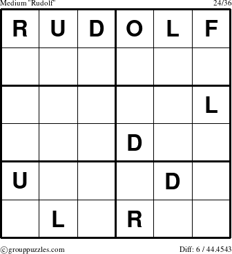 The grouppuzzles.com Medium Rudolf puzzle for 