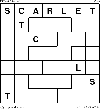 The grouppuzzles.com Difficult Scarlet puzzle for 