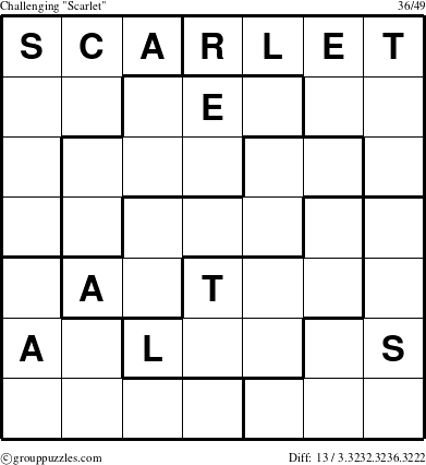 The grouppuzzles.com Challenging Scarlet puzzle for 