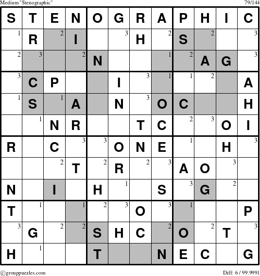 The grouppuzzles.com Medium Stenographic puzzle for  with the first 3 steps marked