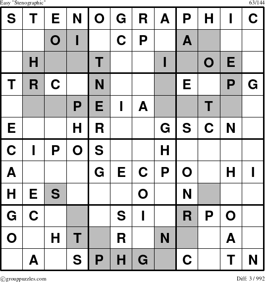 The grouppuzzles.com Easy Stenographic puzzle for 