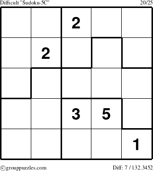 The grouppuzzles.com Difficult Sudoku-5C puzzle for 