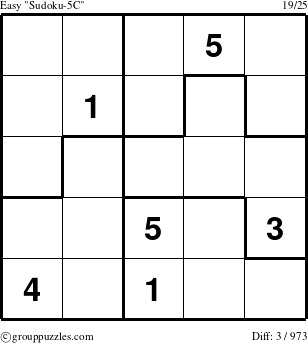 The grouppuzzles.com Easy Sudoku-5C puzzle for 